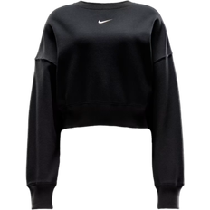 Nike Dame Sweatere Nike Sportswear Phoenix Fleece Over Oversized Crew Neck Sweatshirt Women's - Black/Sail