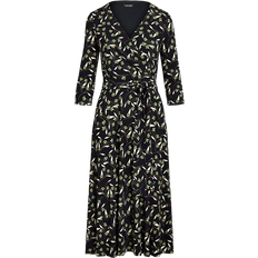 Lauren Floral Surplice Dress - Black