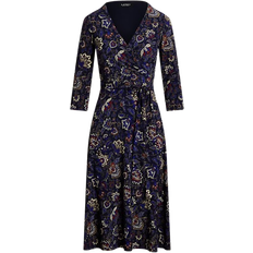 Lauren Floral Surplice Dress - Navy Multi