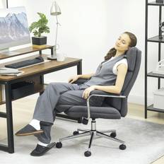 Office Chairs on sale Homcom Linen Fabric Desk with Tilt Function Charcoal Grey Office Chair