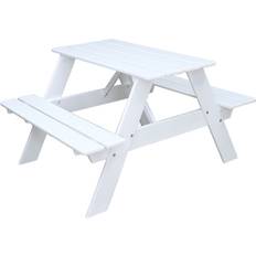 Piknikpöydät Baltic Garden Lasten Piknik Pöytäryhmä Mini 80cm Valkoinen