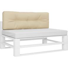 vidaXL Pallehynde 120x40x12 cm Stof Stolehynde Beige