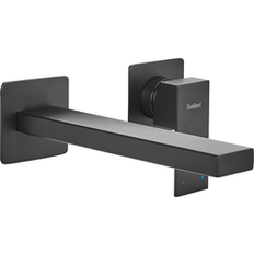 Black Basin Taps Beliani Single Lever Wall Mounted Basin Brass Mixer Tap Black
