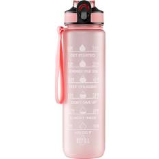 Motivational Water Bottle 1 L Pink