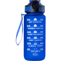 Motivational Water Bottle 600 ml Blue