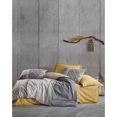 L'essentiel Ranforce Dubbel Täckeöverdrag Set Doezum Grå Påslakan Beige, Grå