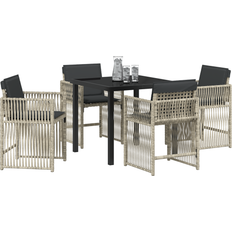 Garden & Outdoor Furniture vidaXL 5 Piece Garden Light Grey Patio Dining Set