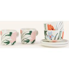 Marimekko Dinner Sets Marimekko Puutarhakutsut Coffee 6 Pieces White Green Orange Dinner Set