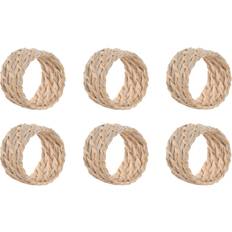 Vita Servettringar Home ESPRIT Vita Naturliga Bambus Rattan Servettringar 5x5x3 cm Servettring