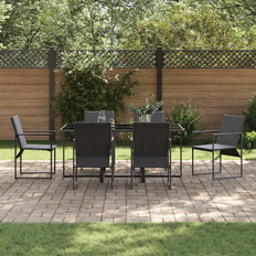 Metal Patio Dining Sets vidaXL 9 Piece Garden With Cushions Patio Dining Set