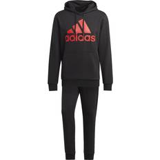 adidas Men Sportswear Big Logo Terry Track Suit - Black/Scarle