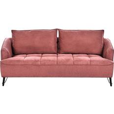 5 Seater - Sofa Set Sofas Beliani Hobro Red Sofa 196cm 2pcs 5 Seater