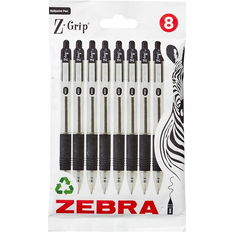Zebra Pen Z Grip Black Ballpoint Pens 8pk