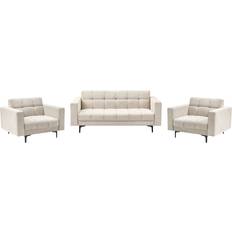 Beliani Alnes Beige Sofa 184cm 3pcs 5 Seater