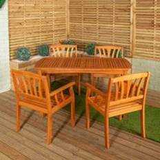 Garden table and chairs wooden Samuel Alexander 4 Person Rectangular Wooden Table Patio Dining Set