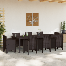 Trädgårdsbord på rea vidaXL Trädgårdsbord Brunt 250x100x73 cm Poly Rattan
