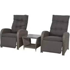 Loungesets voor Buiten Lesli Living Melia Lounge Balkonset Verstelbaar 2 Personen Grijs