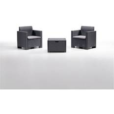 Set da Lounge da Esterno Bica Salotto Effetto 3 Pezzi 2 Poltrone Antracite Set da Lounge da Esterno