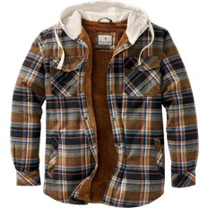 Legendary Whitetails Men's Camp Night Berber Lined Hooded Flannel Shirt Jacket - Porter Plaid