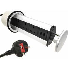 Kenable Desktop Bench Pull Up PDU 3 UK Sockets 2 USB Ports