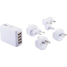 White Travel Adapters XD Collection Travel Adapter Pack 4