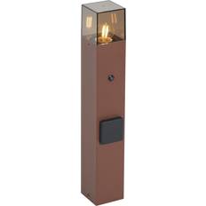 QAZQA Bedlamper QAZQA Industriel Udendørs Pullert Rustbrun 50 cm Bedlampe