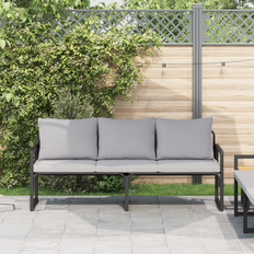 Garden & Outdoor Furniture vidaXL Black Steel Garden Bench