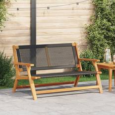 Black Garden Benches vidaXL Black 122x76x73.5 cm Solid Wood Acacia Garden Bench