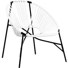 vidaXL Havestolssæt 3 Stk Polyrattan Sort Hvid