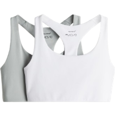 H&M Medium Support Sports Bras 2-pack - Light Turquoise/White