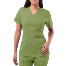 Adar Womens Pro Elevated V-Neck Scrub Top - Spring Leaf