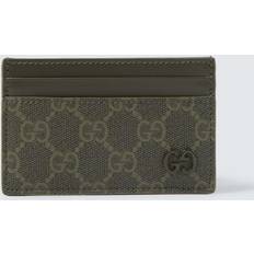 Gucci GG Canvas Leather Card Holder - Green
