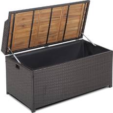 Deck Boxes on sale Costway 170L Outdoor Storage Bench Mix Brown