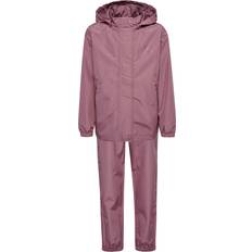 Smudsafvisende materiale Regnsæt Børnetøj Hummel Nessie Rainsuit - Dusky Orchid (226657-3421)