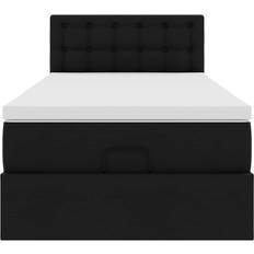 vidaXL Ottoman Bed with Mattress Black Sängram 90x200cm