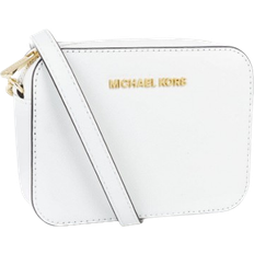 Michael Kors Jet Set Large Saffiano Leather Crossbody Bag - Optic White