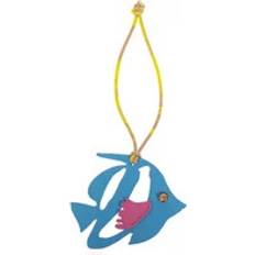 Versace Breloque Poisson En Cuir - Bleu Jaune