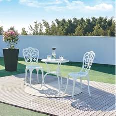 Aluminium - White Bistro Sets Casa.Pro Lupsam 3-Piece Outdoor Dining Set Bistro Set, Table incl. 2 Chairs