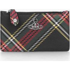 Silver Card Cases Vivienne Westwood Saffiano Printed Slim Credit Card Holder - Chelsea Tartan