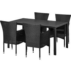 Havemøbelsæt bord med 4 stole møbler Carlton Bord Med 4 Fairfield Stole Sort Havemøbelsæt