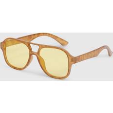 Sunglasses boohoo Retro Aviator Sunglasses - Brown