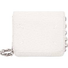Leather Card Holder With Iconic Stitching - White