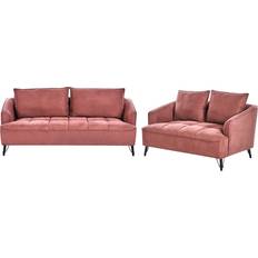 Beliani Hobro Red Sofa 196cm 2pcs 5 Seater