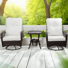 Garden & Outdoor Furniture Furniture One 2 Seater Swivel Chair Garden Brown Bistro Set