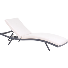 Garden & Outdoor Furniture Beliani Modern Garden Sun Lounger Aluminium Frame Light Beige
