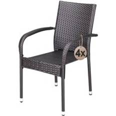 Garden & Outdoor Furniture Casaria Polyrattan Stacking Chair Set 4 8 Piece