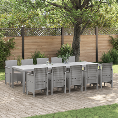 Garden & Outdoor Furniture vidaXL 11 Piece Garden Light Grey Patio Dining Set
