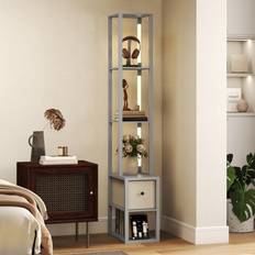 Grey Floor Lamps & Ground Lighting Homcom with Shelves LED Standing Lamp with Shelves Grey Floor Lamp