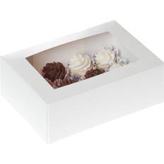 Hvid Cupcakeforme House of Marie Kageboks til 12 Mini Cupcakes Hvid 2 Stk Cupcakeform