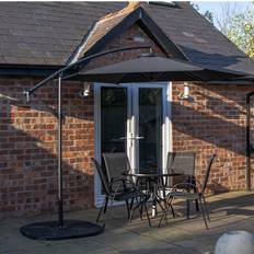 Samuel Alexander 4 Person Round Glass Top Table Chairs Patio Dining Set